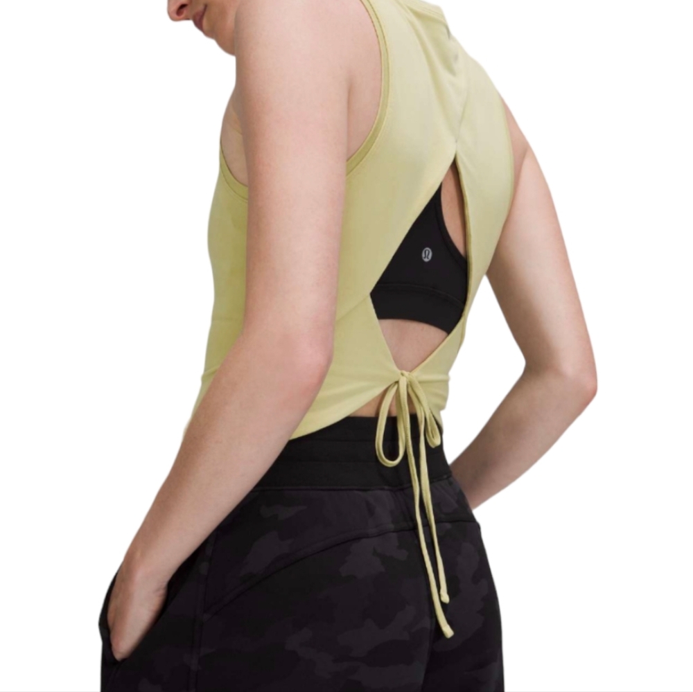 Lululemon Open Tie Back Tank Top Dew Green Women's 4